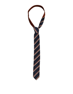 Prada Striped Tie, Silk, Navy/Copper, 3*