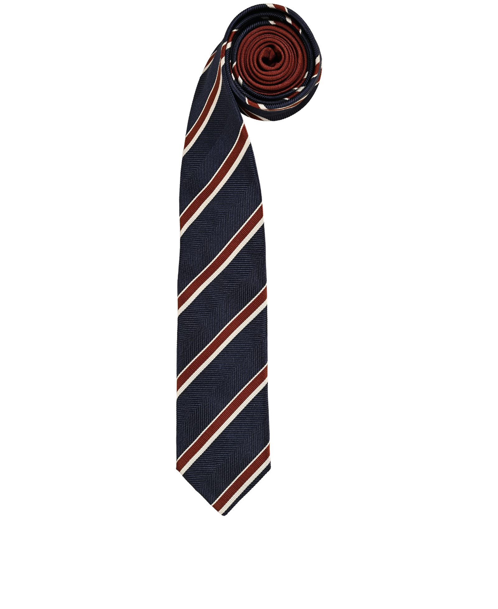 Prada Striped Tie, &pound;70, Accessories, Navy, Silk, Other view