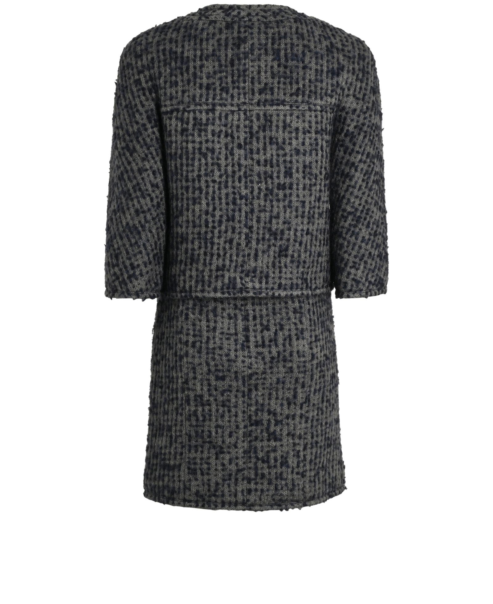 Chanel Jacket & Skirt Co-ord, &pound;1,200, Clothing, Blue/Grey, Acrylic Plastic/Wool, Back view
