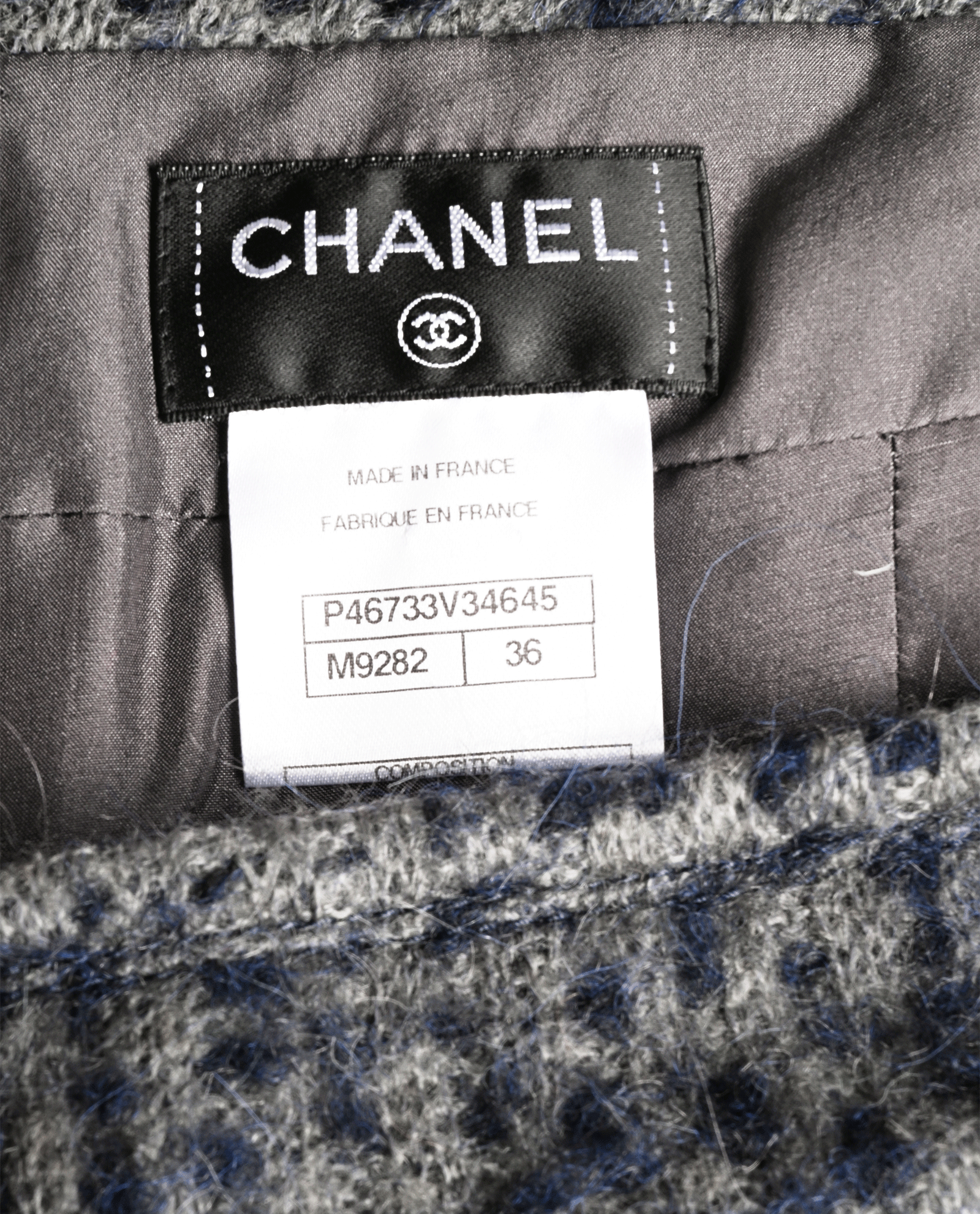 Chanel Jacket & Skirt Co-ord, &pound;1,200, Clothing, Blue/Grey, Acrylic Plastic/Wool, Other view