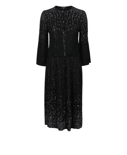 Chanel Sequins Cardigan & Skirt Co-Ord, &pound;2,900, Clothing, Black, Polyester (Polymer)/Viscose, Front view
