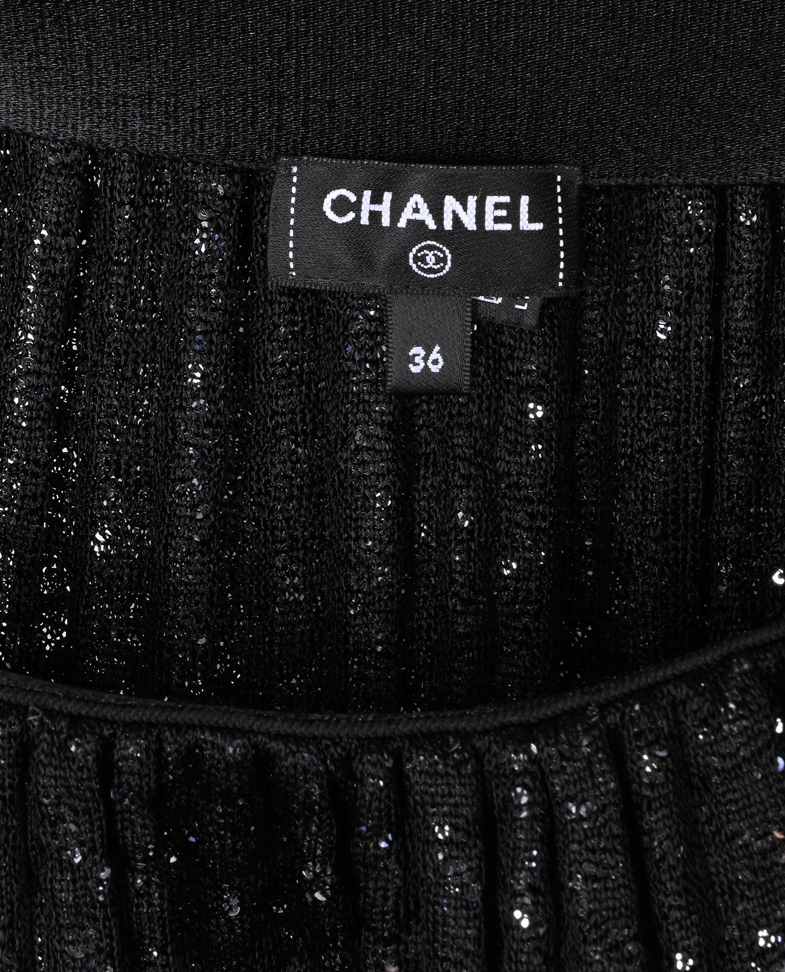 Chanel Sequins Cardigan & Skirt Co-Ord, &pound;2,900, Clothing, Black, Polyester (Polymer)/Viscose, Other view