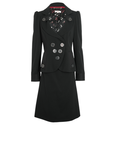 Kenzo Skirt Suit Co-Ord, &pound;190, Clothing, Black, Cotton, Front view