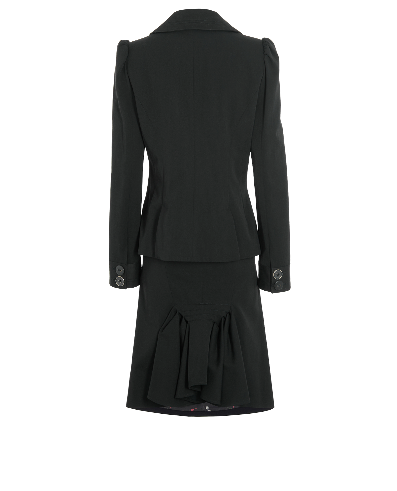 Kenzo Skirt Suit Co-Ord, &pound;190, Clothing, Black, Cotton, Back view