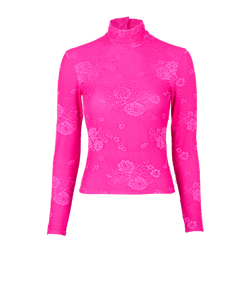 Balenciaga Laced Turtleneck Top/Gloves, Poly, Pink, UK8, 2*