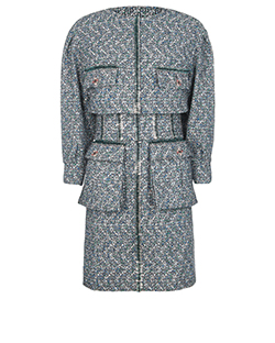 Chanel Three Piece Tweed Suit, Wool/Polyamide, Blue/Grey, 8, DB,3*