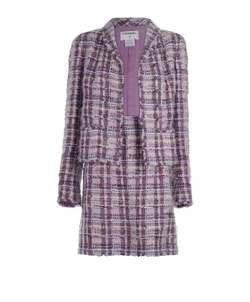 Chanel 05A Tweed Skirt Set, Nylon/Wool, Purple, UK 10, 3*