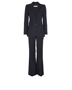 Dolce and Gabbana Two Piece Pinstripe Suit, Wool, Navy, 8, 2*