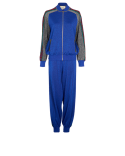 Gucci Interlocking G Metallic Tracksuit, Wool, Blue, Sz S, 3*