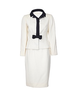 Valentino Two Piece Suit, Cotton, Cream/Black, UK 6