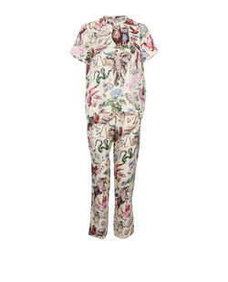 Valentino Safari Co-Ord, Silk, Cream/Multi, Sz M, 3*