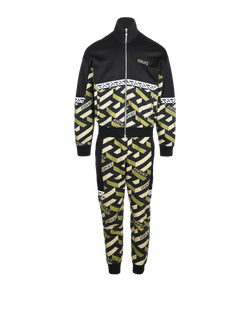 Versace La Greca Tracksuit Set, Mens, Viscose/Cotton, Blk/Green, Sz M, 3*