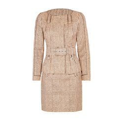 Versace Spot Print Skirt And Jacket Co-Ord, Cotton, Peach/Black, UK10