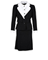 Chanel White Collar 3 Piece Skirt Suit, front view