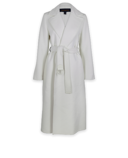 Louis Vuitton Belted Wrap Coat, &pound;595, Clothing, White, Wool, Front view