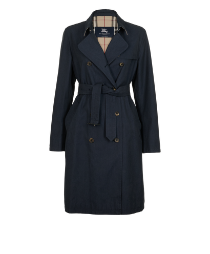 Burberry Vintage Trench coat, &pound;495, Clothing, Blue, Cotton, Front view