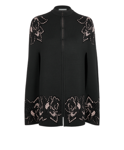 Alexander McQueen Embroidered Cape, &pound;420, Clothing, Black, Viscose/Wool, Front view