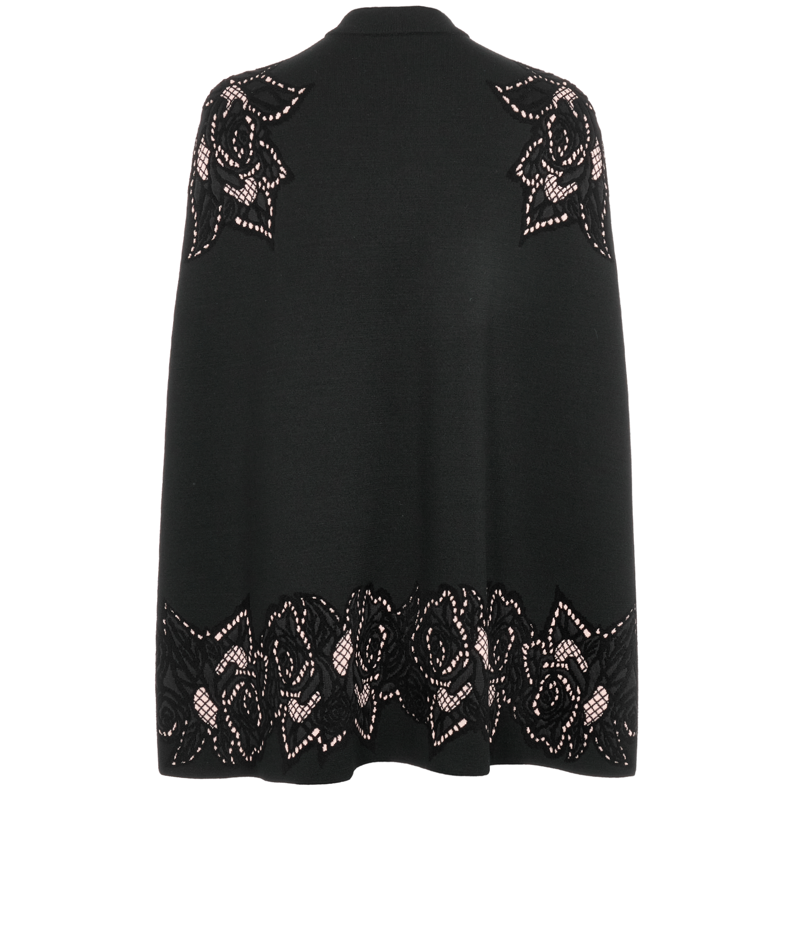Alexander McQueen Embroidered Cape, &pound;420, Clothing, Black, Viscose/Wool, Back view