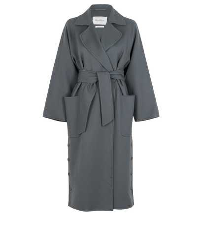 Max Mara Belted Coat, &pound;750, Clothing, Grey, Wool, Front view