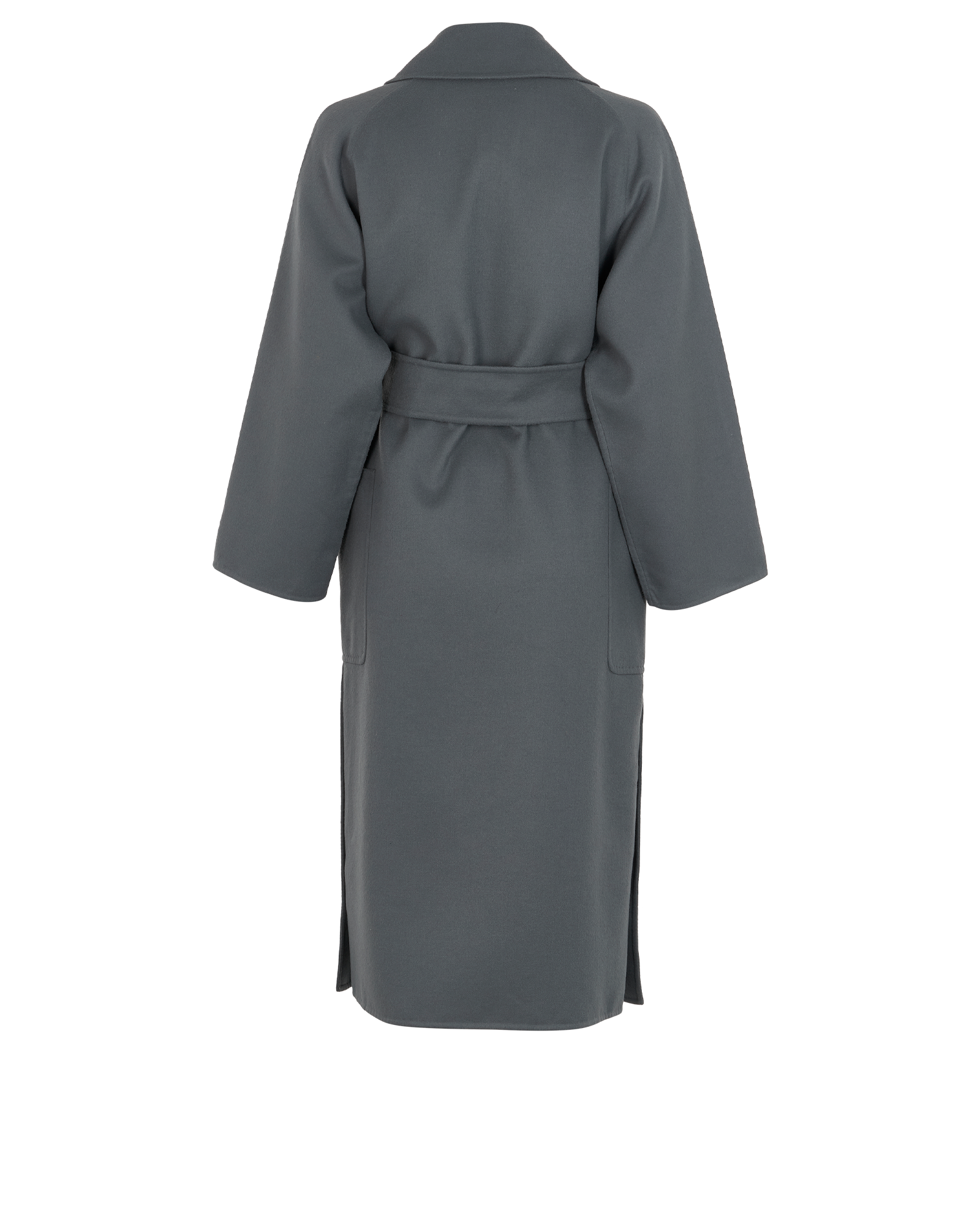 Max Mara Belted Coat, &pound;750, Clothing, Grey, Wool, Back view