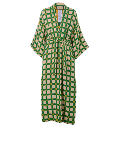 Gucci Towelling Robe, &pound;495, Clothing, Beige/Green, Polyester (Polymer), Front view