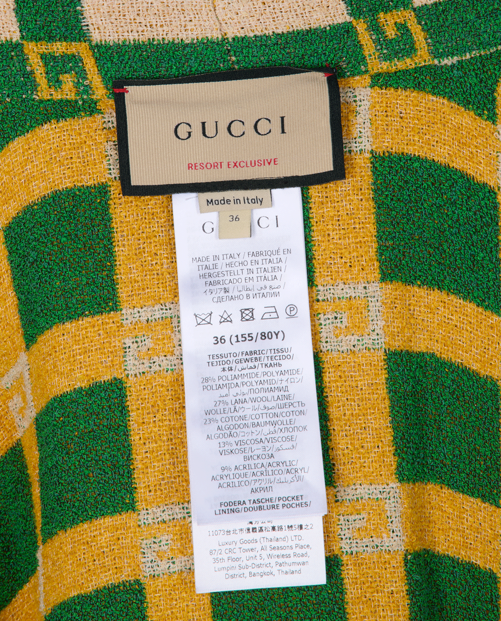 Gucci Towelling Robe, &pound;495, Clothing, Beige/Green, Polyester (Polymer), Other view