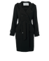 Max Mara Hooded Double Breasted Trench, &pound;395, Clothing, Navy, Wool, Front view