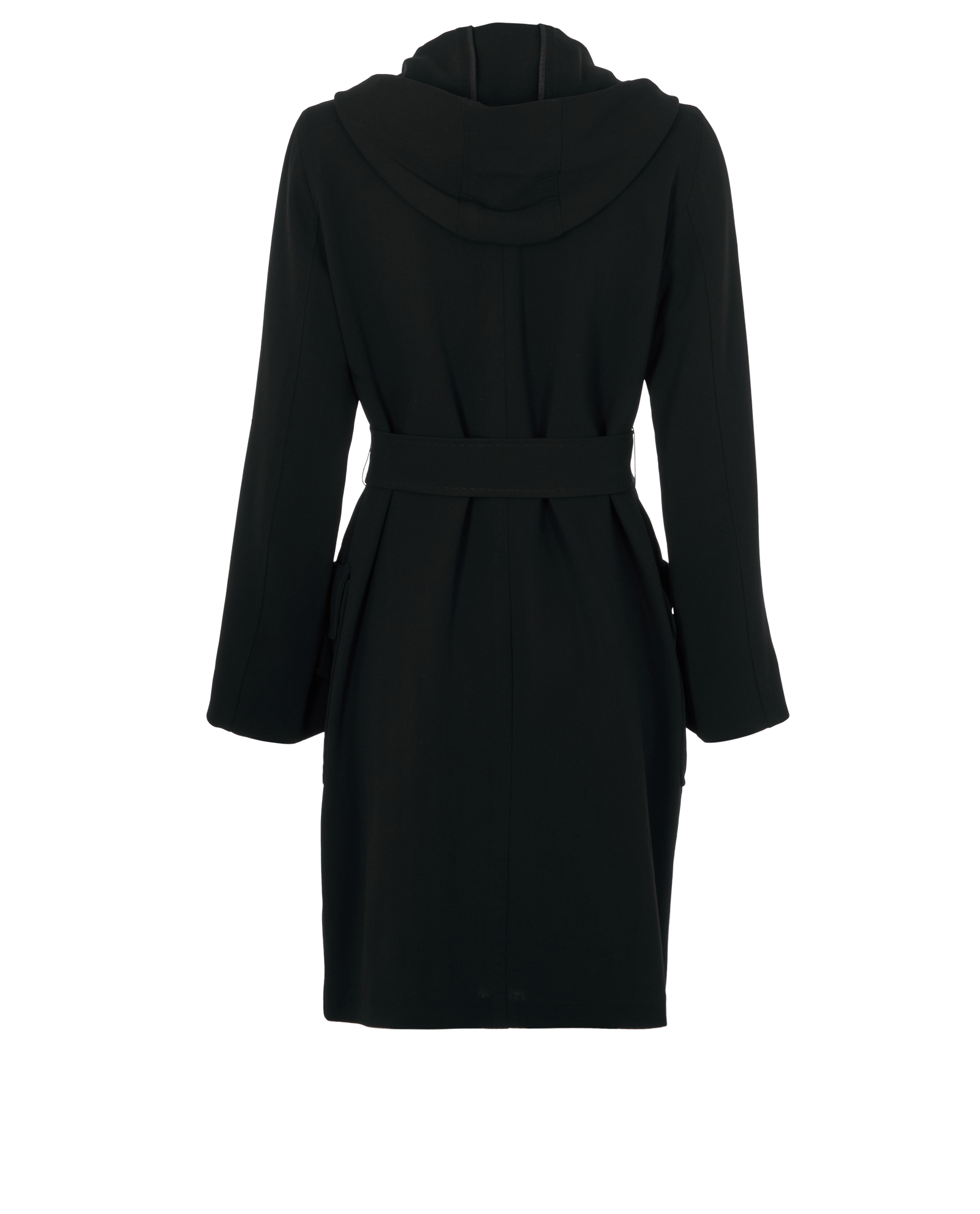 Max Mara Hooded Double Breasted Trench, &pound;395, Clothing, Navy, Wool, Back view