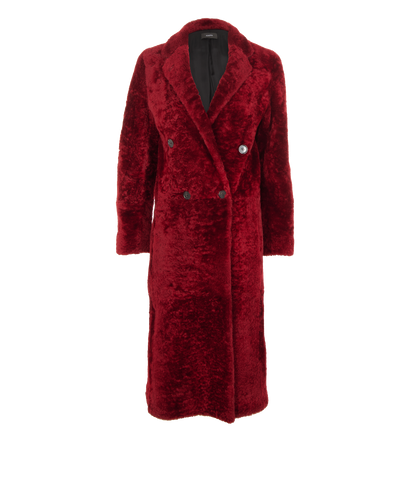 Joseph Double Breasted Midi Coat, &pound;295, Clothing, Red, Shearling, Front view
