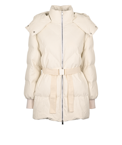 Stella McCartney Kayla Belted Puffer Coat, &pound;250, Clothing, White, Viscose, Front view