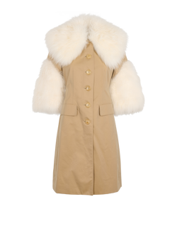 Burberry 2019SS Shearling Trim Trench Coat, Cotton/Angora, Beige, UK 8, 3*