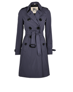 Burberry Technical Trench Coat, Poly, Blue, UK4, 3*