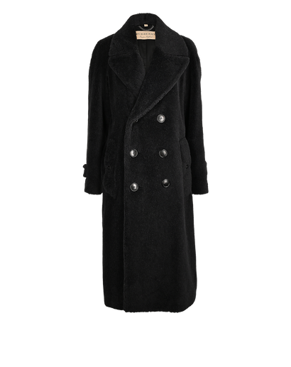 Burberry Long Double Breasted Coat, £550, Clothing, Black, Wool, Front view