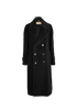 Burberry Long Double Breasted Coat, £550, Clothing, Black, Wool, Front view