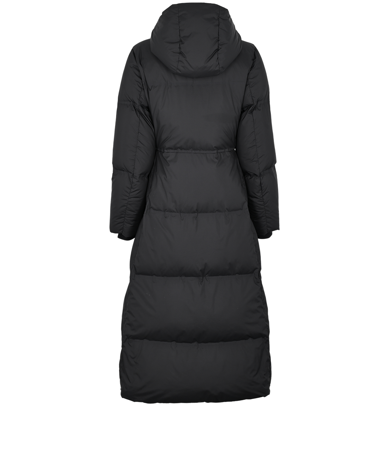 Prada Oversized Technical Re-Nylon Long Coat, &pound;950, Clothing, Black, Polyester (Polymer), Back view