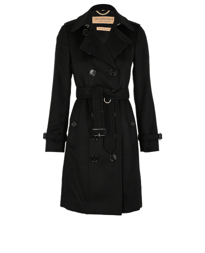 Burberry The Sandringham Trench Coat, &pound;1,200, Clothing, Black, Cashmere, Front view