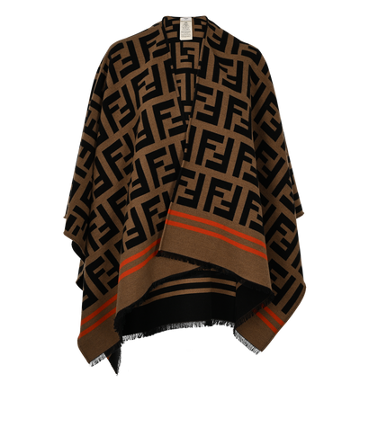 Fendi FF Cape, £1,100, Clothing, Black/Brown, Wool, Front view