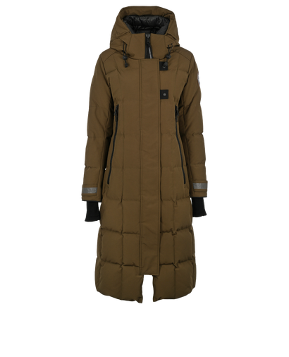Canada Goose Long Parka, &pound;750, Clothing, Green, Cotton/Polyester (Polymer), Front view