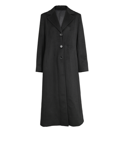 Loro Piana Long Coat, &pound;1,200, Clothing, Black, Cashmere, Front view