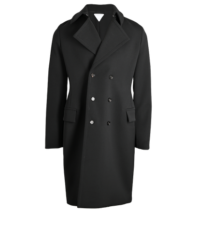 Bottega Veneta Double Breasted Coat, &pound;950, Clothing, Black, Wool, Front view