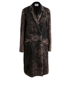Miu Miu Bleached Denim Coat, Cotton, Black/Brown, UK8, 3*