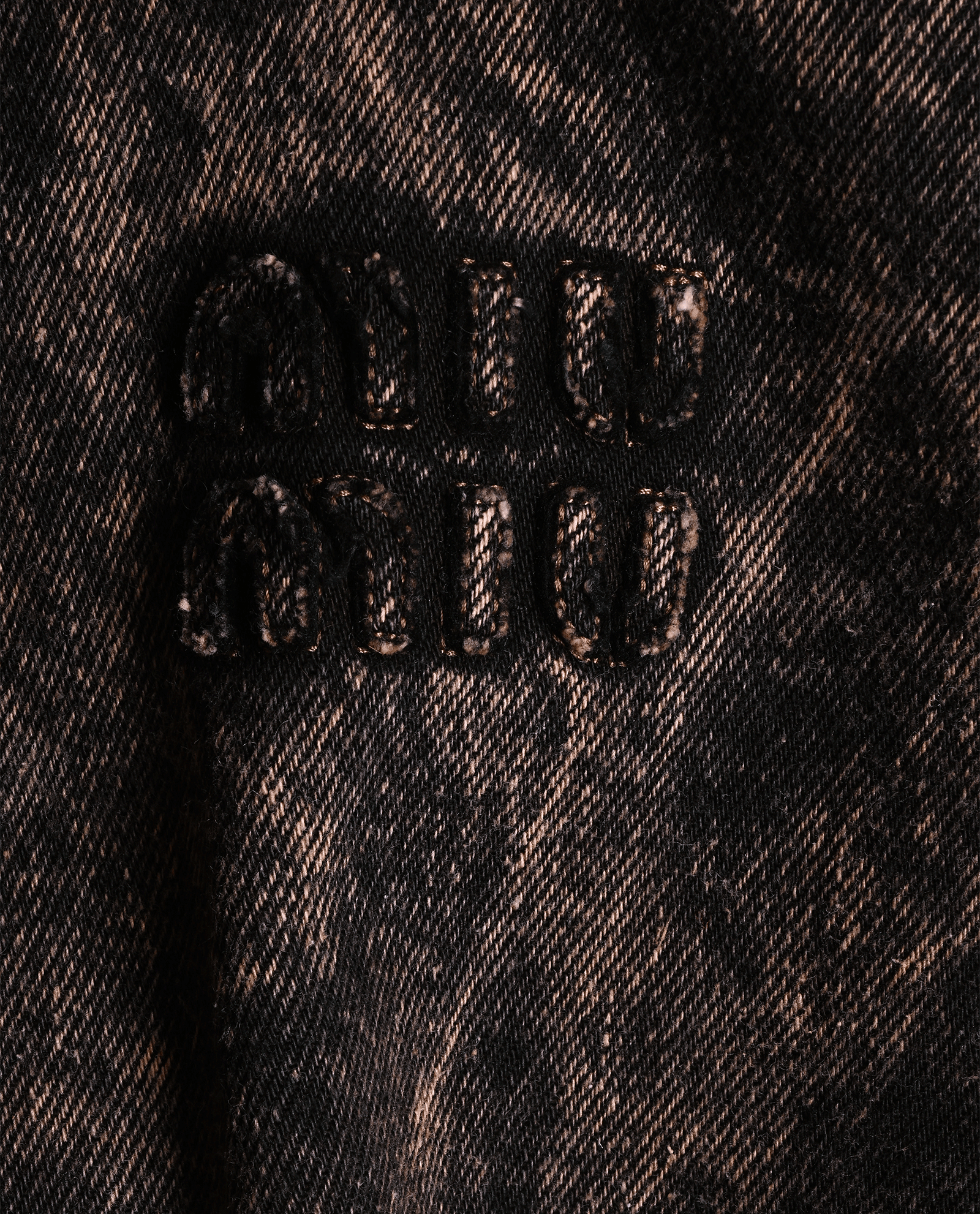 Miu Miu Bleached Denim Coat, &pound;1,200, Clothing, Black/Brown, Cotton, Other view