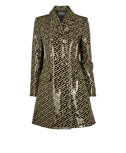 Versace Monogram Trench Coat, &pound;750, Clothing, Black/Khaki, Polyester (Polymer), Front view