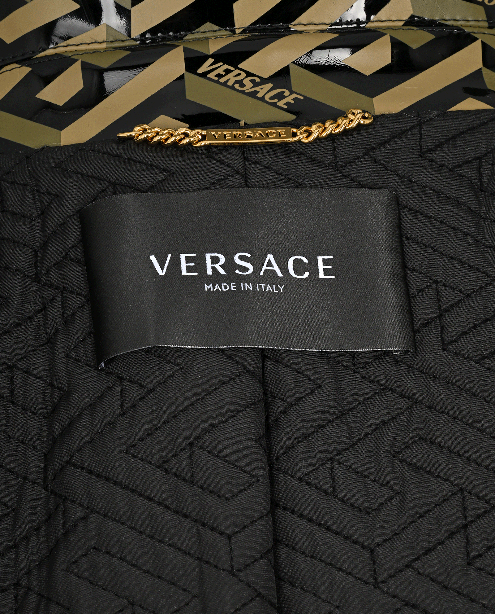Versace Monogram Trench Coat, &pound;750, Clothing, Black/Khaki, Polyester (Polymer), Other view