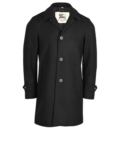 Burberry Gabardine Car Coat, &pound;420, Clothing, Black, Wool, Front view