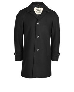 Burberry Gabardine Car Coat, Mens, Wool, Black, Sz M, 3*