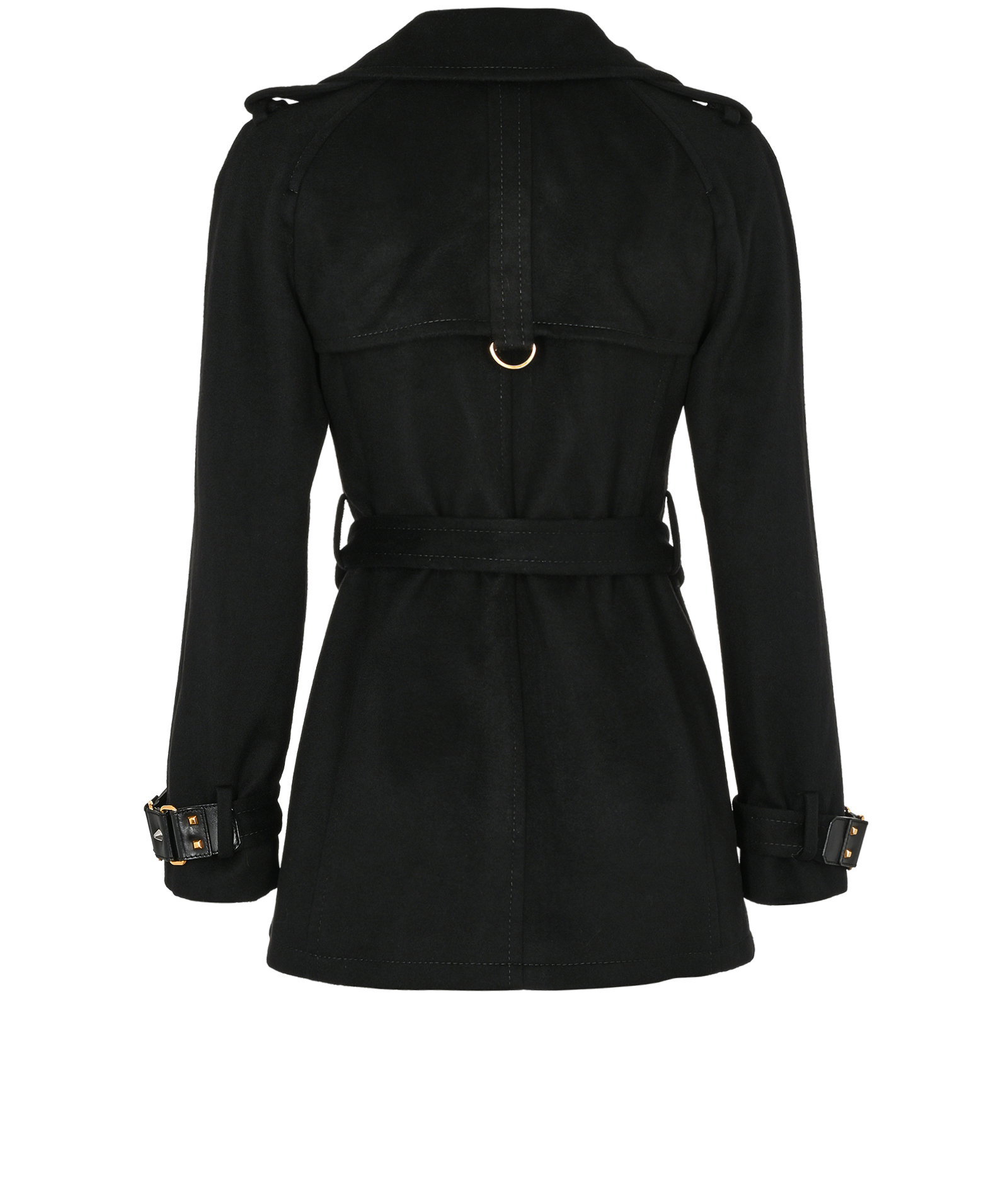 Gucci Chain Belted Short Coat, &pound;475, Clothing, Black, Wool, Back view