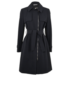 Max Mara Zipped Trench, Polyester, Navy, UK12, 2*
