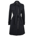 Max Mara Zipped Trench, &pound;340, Clothing, Navy, Polyester (Polymer), Front view