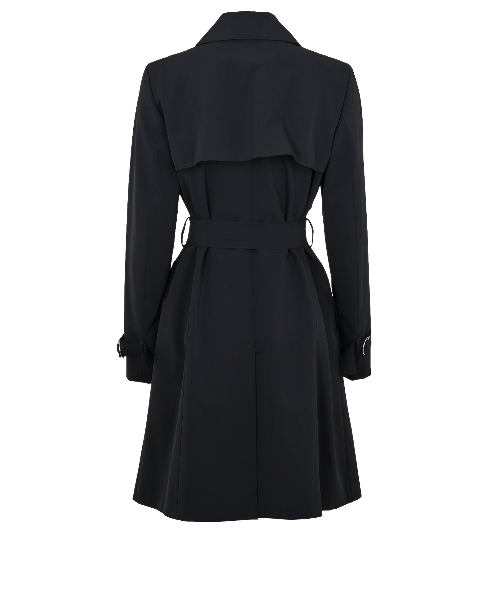Max Mara Zipped Trench, &pound;340, Clothing, Navy, Polyester (Polymer), Back view